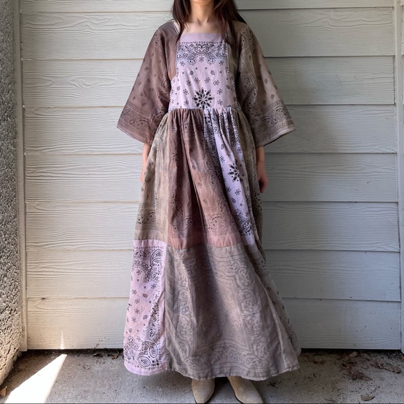 Handmade Bandana Dress SKU 02858 Muddy Earthy Maxi - Picture 16 of 16